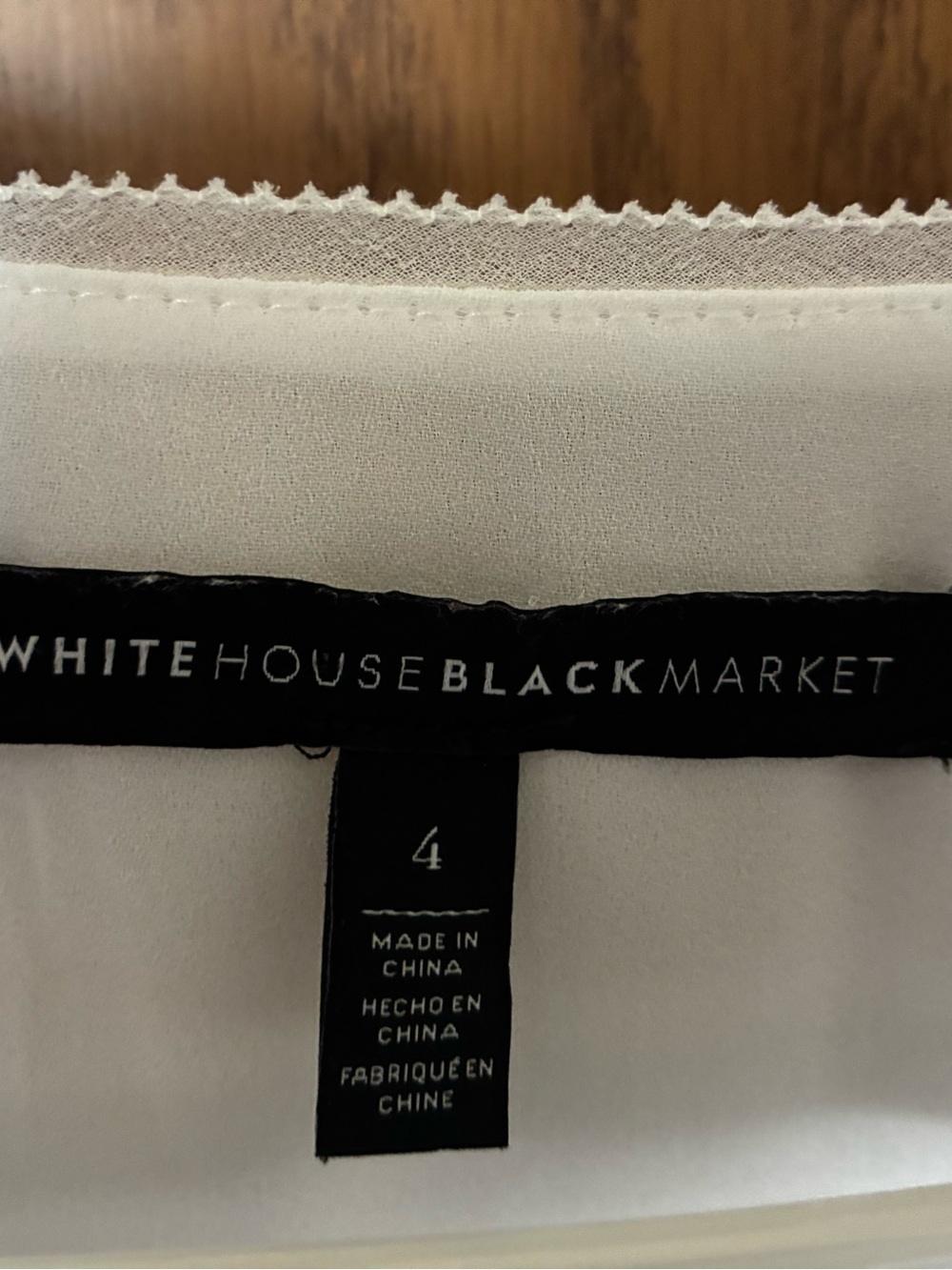 White House Black Market Cream Long-Sleeve V-Neck Bell Sleeve Blouse 4 - Picture 5 of 7